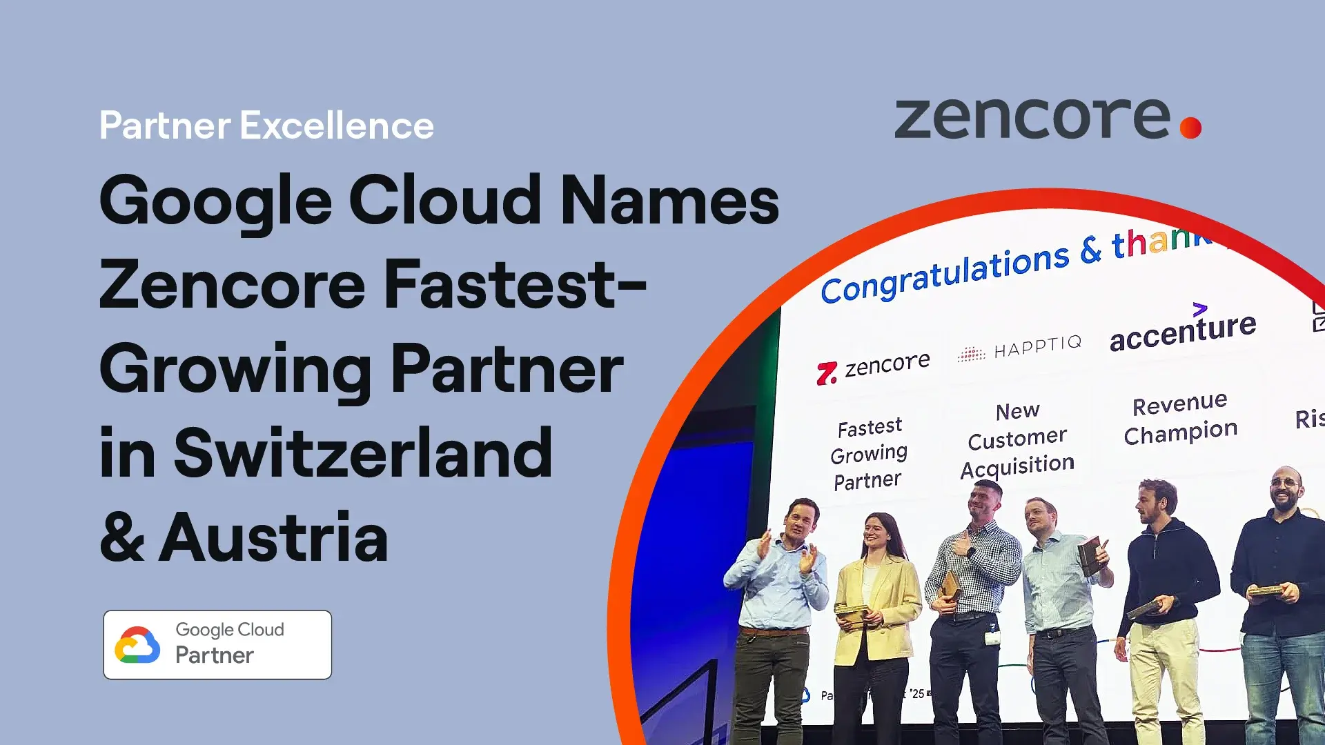 Zencore named Fastest Growing Google Partner for Switzerland and Austria, recognizing our technological expertise and regional growth.